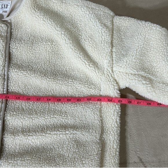 Gap Womens Cream Sherpa Cocoon Jacket MP Teddy Fleece Lined Cozy Fall Winter - Picture 6 of 10
